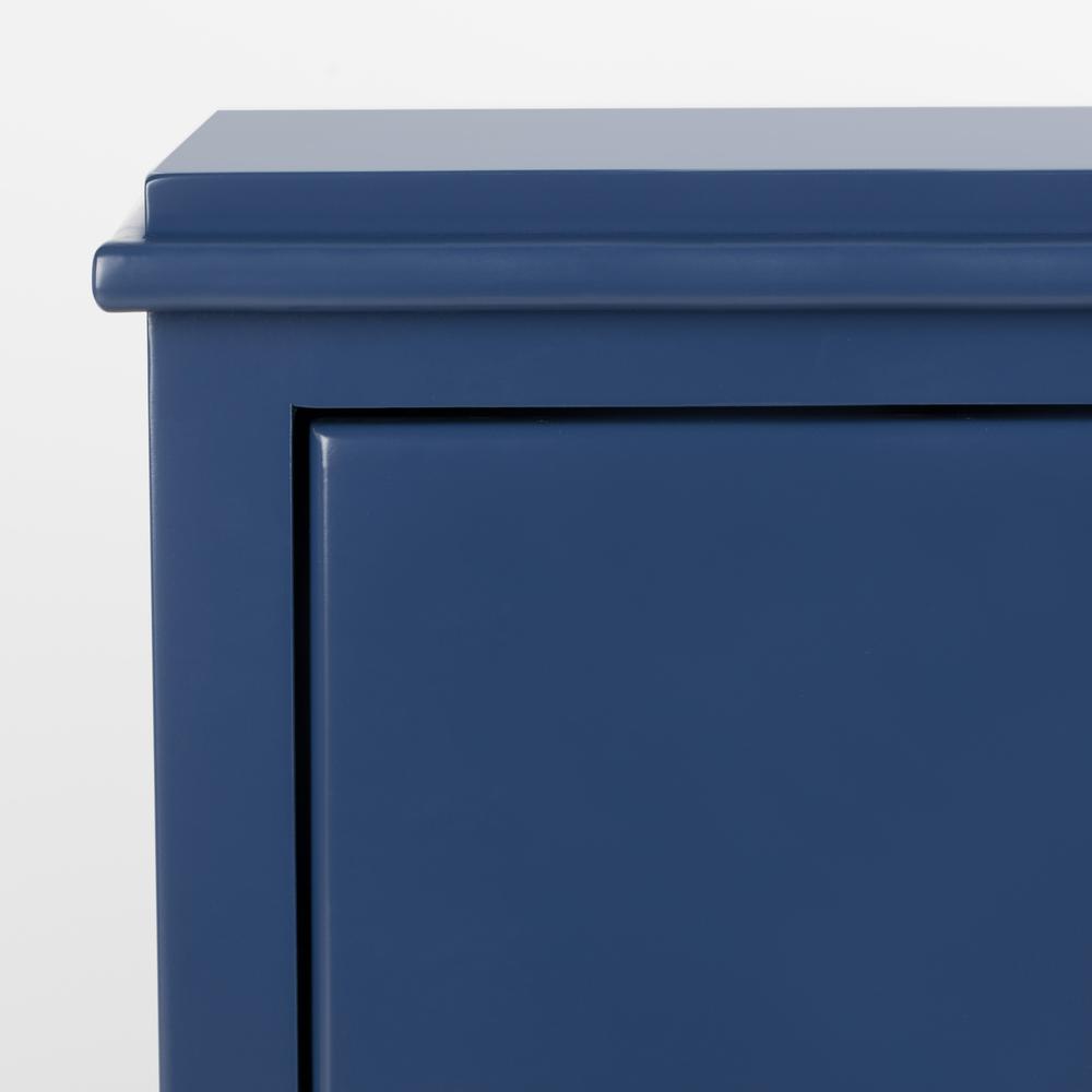 Hannon 3 Drawer Contemporary Nightstand, Navy. Picture 4