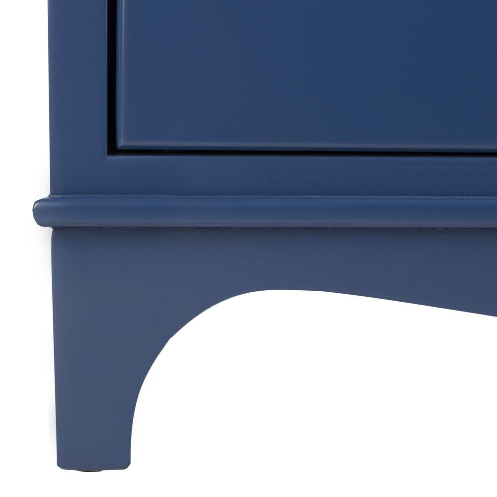 Hannon 3 Drawer Contemporary Nightstand, Navy. Picture 8