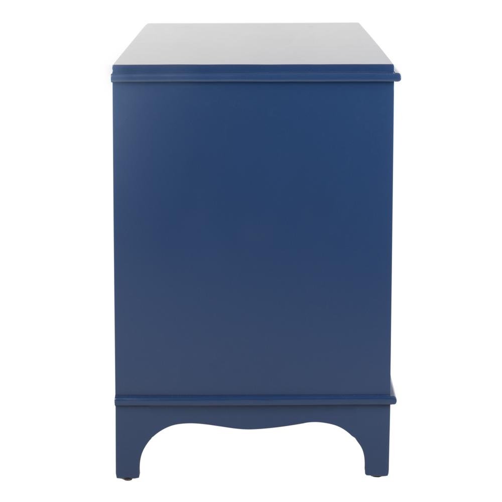 Hannon 3 Drawer Contemporary Nightstand, Navy. Picture 14
