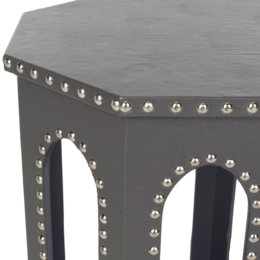 NARA END TABLE GREY - SILVER NAIL HEADS. The main picture.