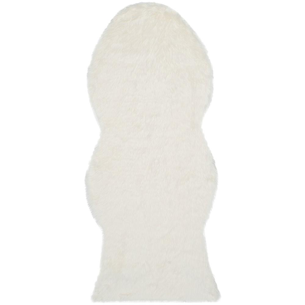 FAUX SHEEP SKIN, IVORY, 2'-6" X 10', Area Rug. Picture 1