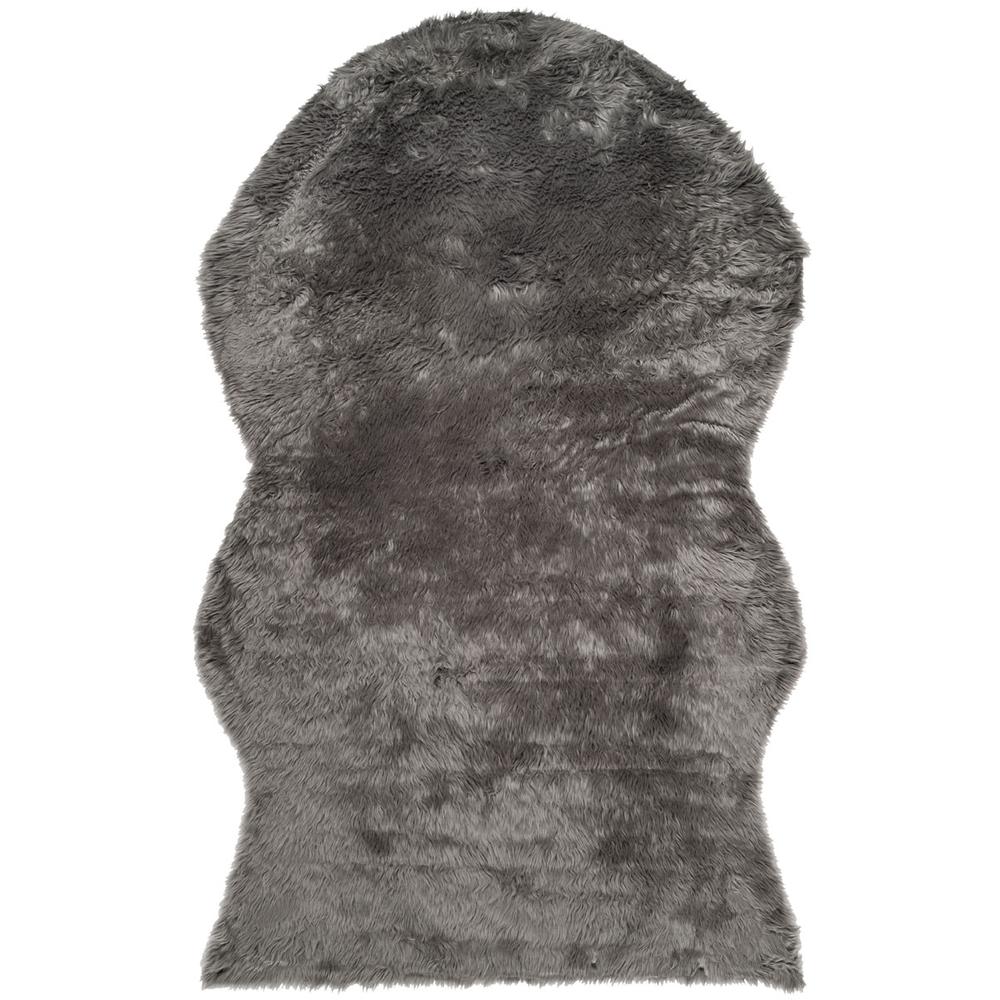 FAUX SHEEP SKIN, GREY, 4' X 6', Area Rug, FSS115D-4. Picture 1