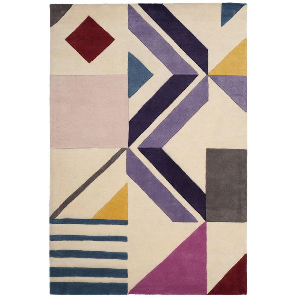 FIFTH AVENUE, IVORY / PURPLE, 4' X 6', Area Rug. Picture 1