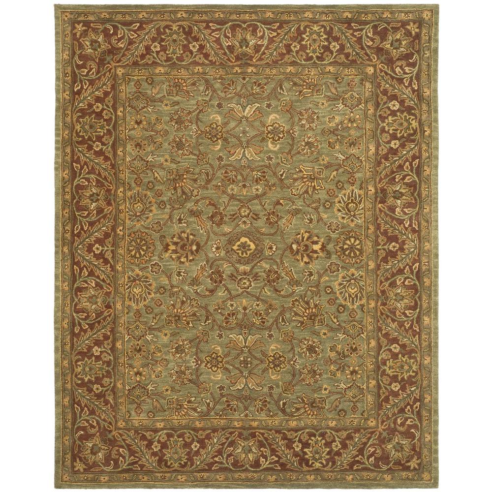 GOLDEN JAIPUR, GREEN / RUST, 7'-6" X 9'-6", Area Rug. Picture 1