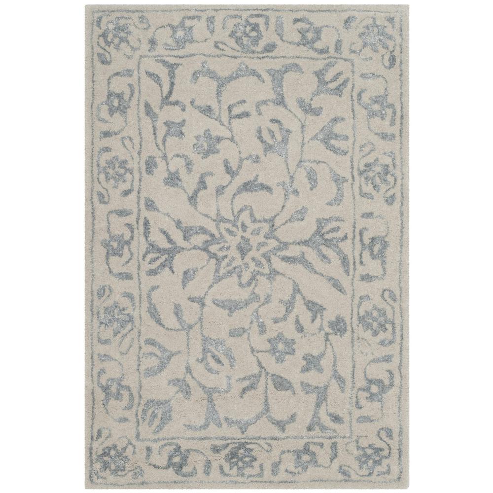 GLAMOUR, SILVER / IVORY, 2' X 3', Area Rug. Picture 1