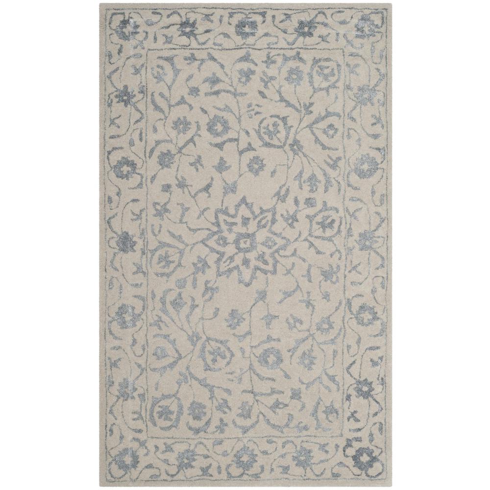 GLAMOUR, SILVER / IVORY, 3' X 5', Area Rug. Picture 1