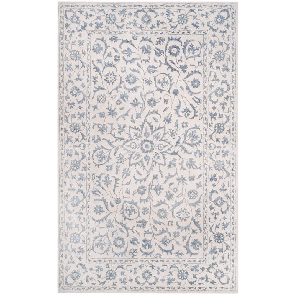 GLAMOUR, SILVER / IVORY, 5' X 8', Area Rug, GLM515A-5. Picture 1