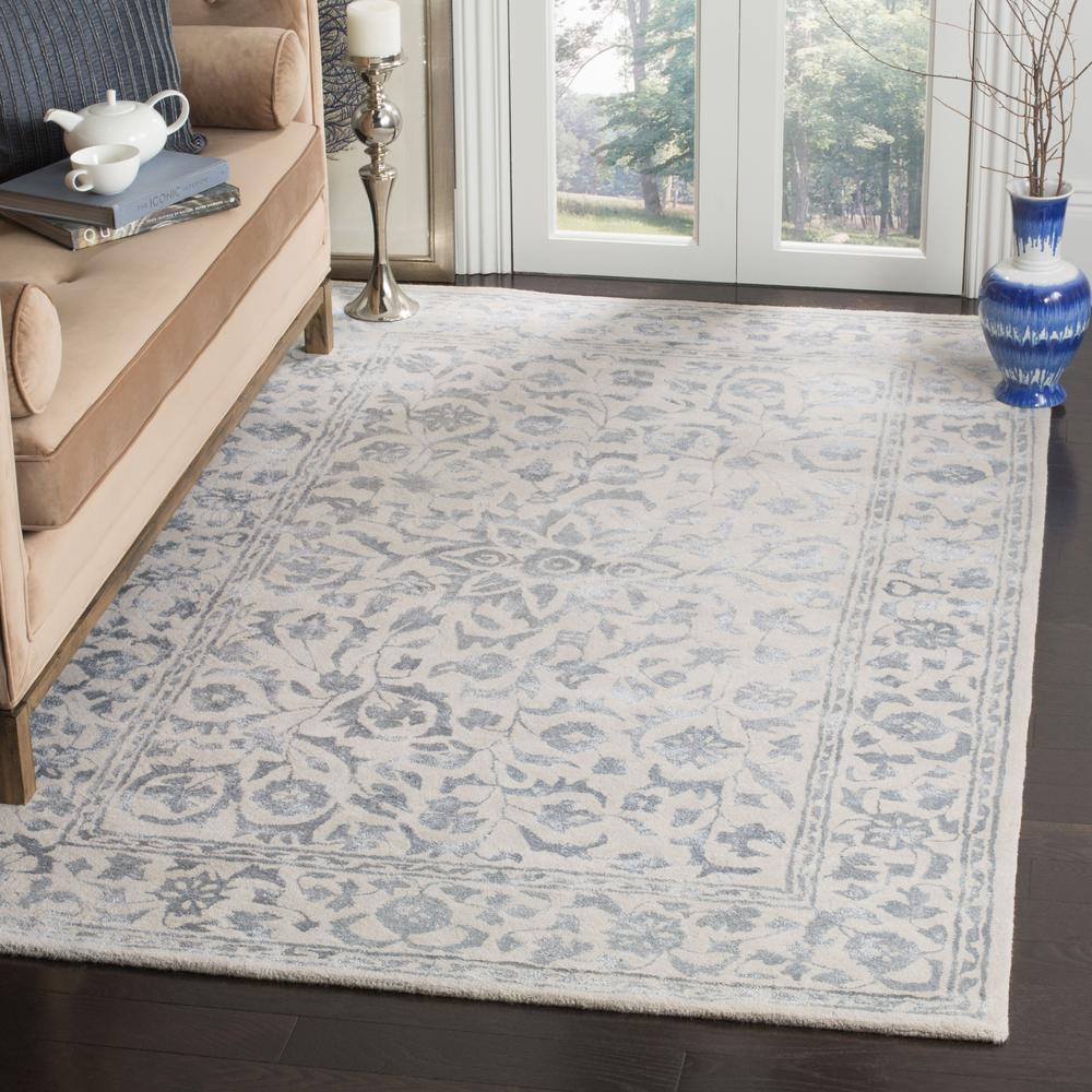 GLAMOUR, SILVER / IVORY, 5' X 8', Area Rug, GLM515A-5. Picture 4