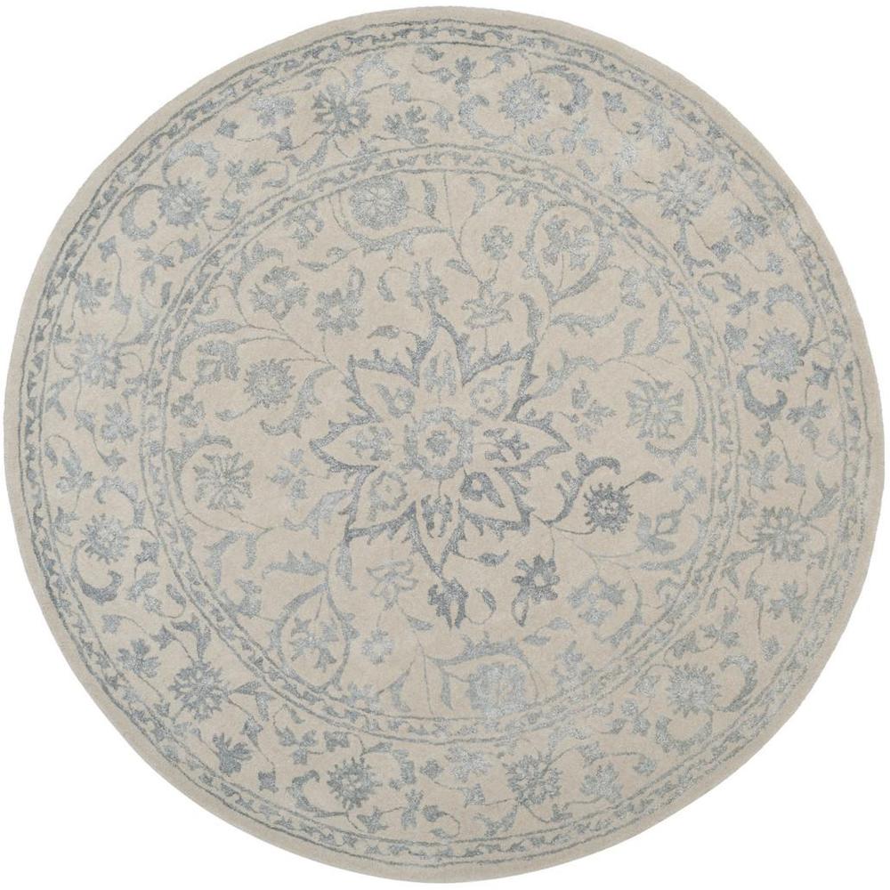 GLAMOUR, SILVER / IVORY, 6' X 6' Round, Area Rug, GLM515A-6R. Picture 1