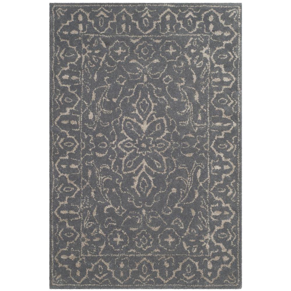 GLAMOUR, STEEL / BLUE, 2' X 3', Area Rug. Picture 1