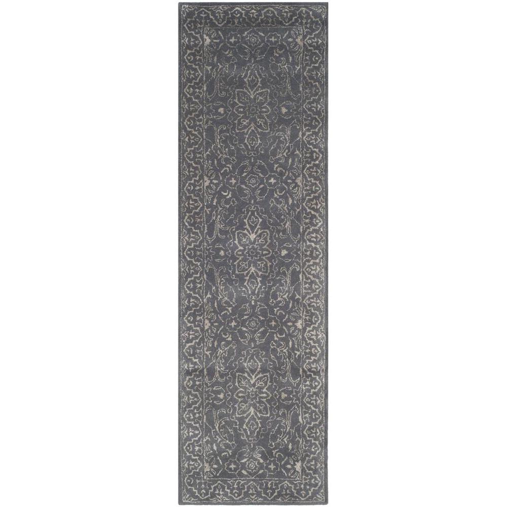 GLAMOUR, STEEL / BLUE, 2'-3" X 8', Area Rug. Picture 1