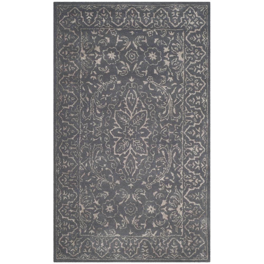 GLAMOUR, STEEL / BLUE, 3' X 5', Area Rug. Picture 1