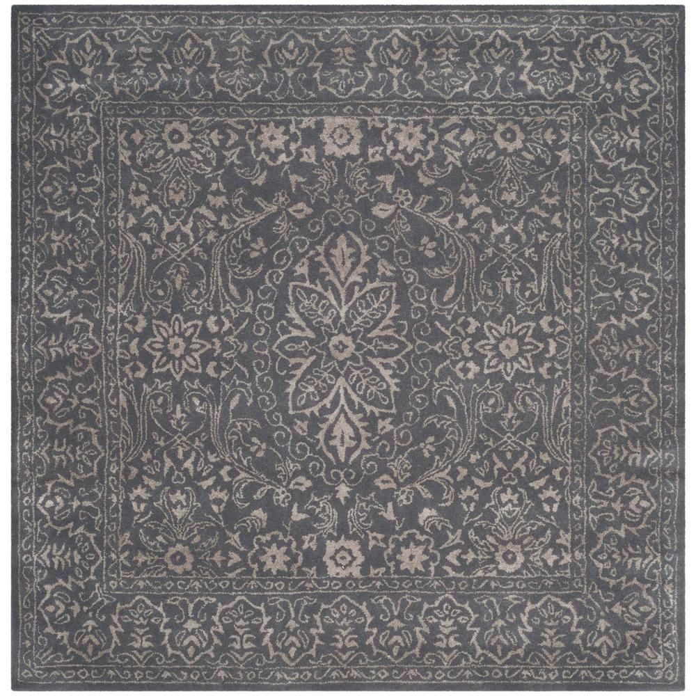 GLAMOUR, STEEL / BLUE, 6' X 6' Square, Area Rug. Picture 1