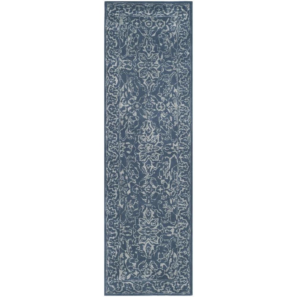 GLAMOUR, GREY / BLUE, 2'-3" X 8', Area Rug. Picture 1