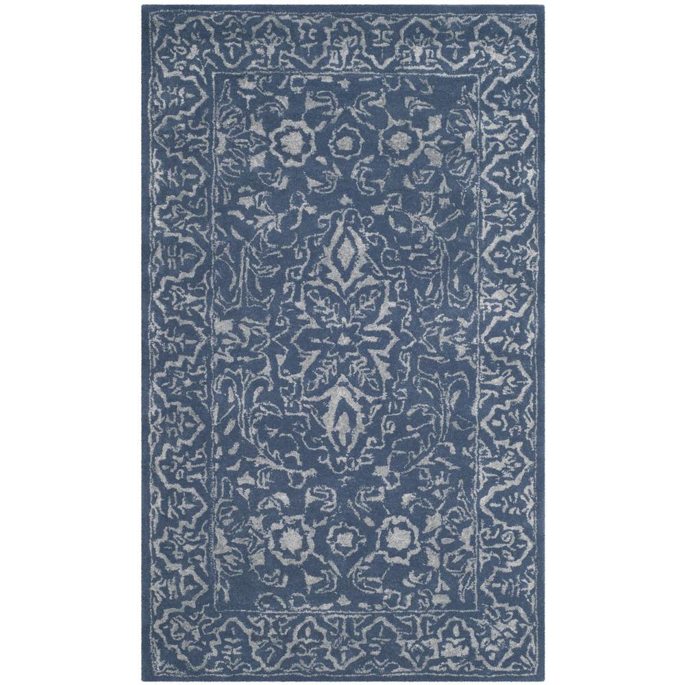 GLAMOUR, GREY / BLUE, 3' X 5', Area Rug. Picture 1
