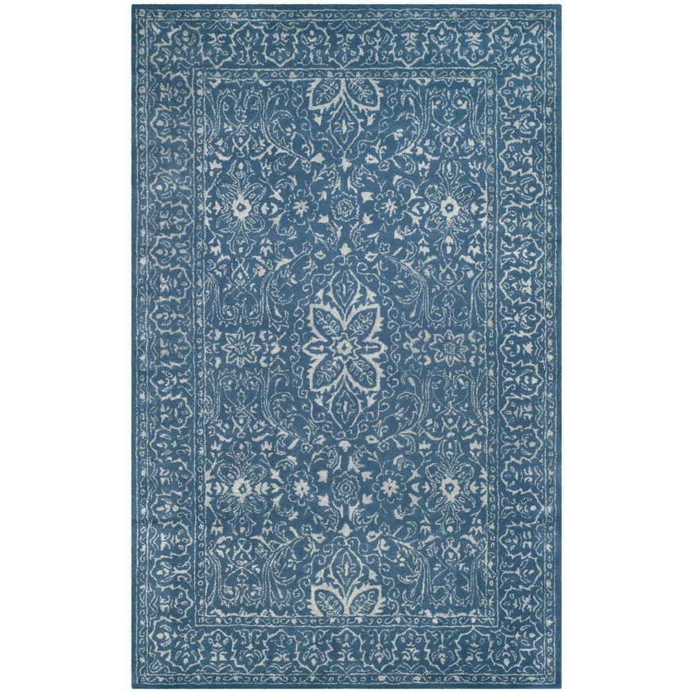 GLAMOUR, GREY / BLUE, 5' X 8', Area Rug. Picture 1