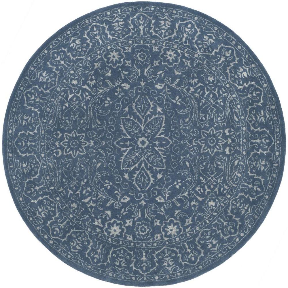 GLAMOUR, GREY / BLUE, 6' X 6' Round, Area Rug. Picture 1