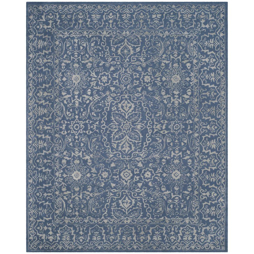 GLAMOUR, GREY / BLUE, 8' X 10', Area Rug. Picture 1