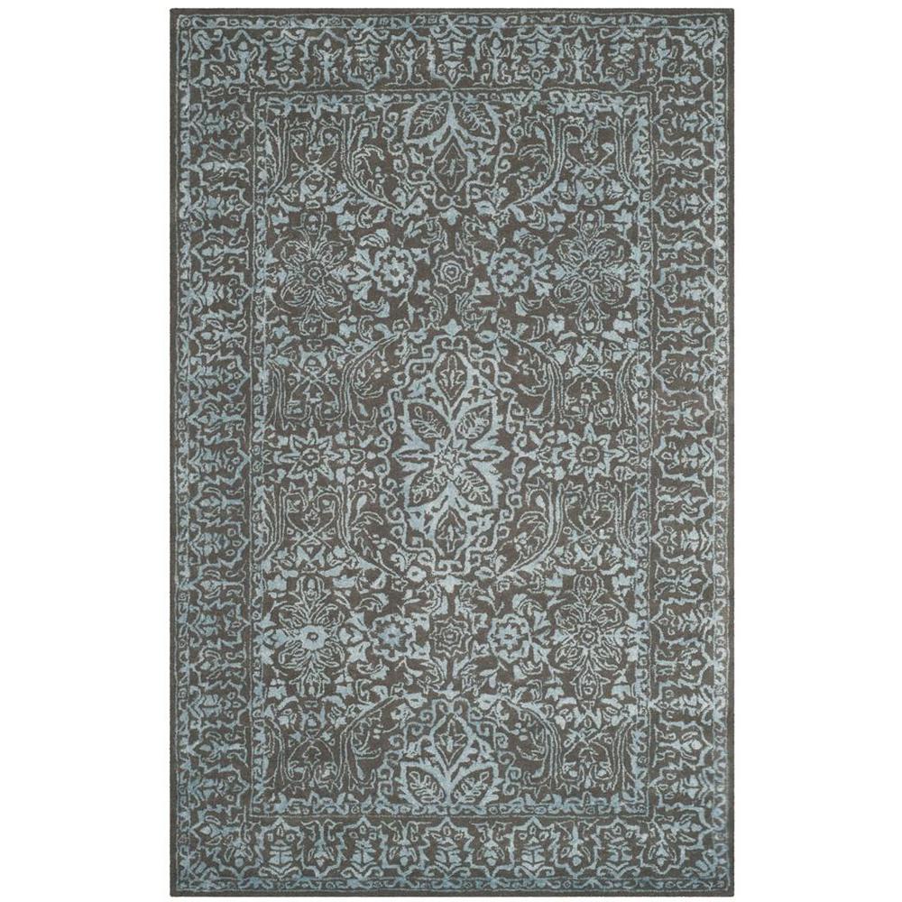 GLAMOUR, BLUE / DARK GREY, 5' X 8', Area Rug. Picture 1