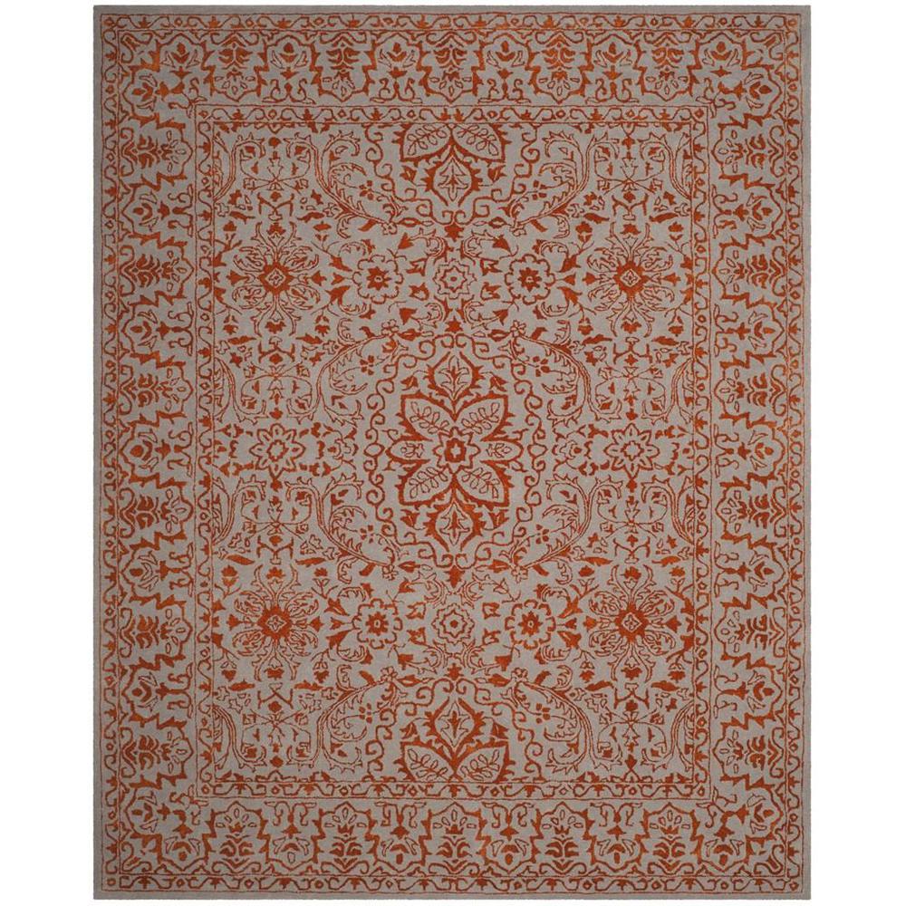GLAMOUR, GREY / RUST, 8' X 10', Area Rug. Picture 1