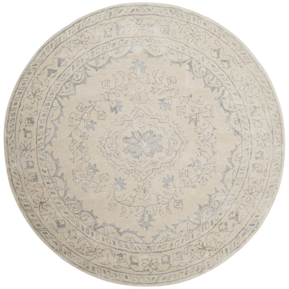 GLAMOUR, LIGHT GREY, 6' X 6' Round, Area Rug. Picture 1