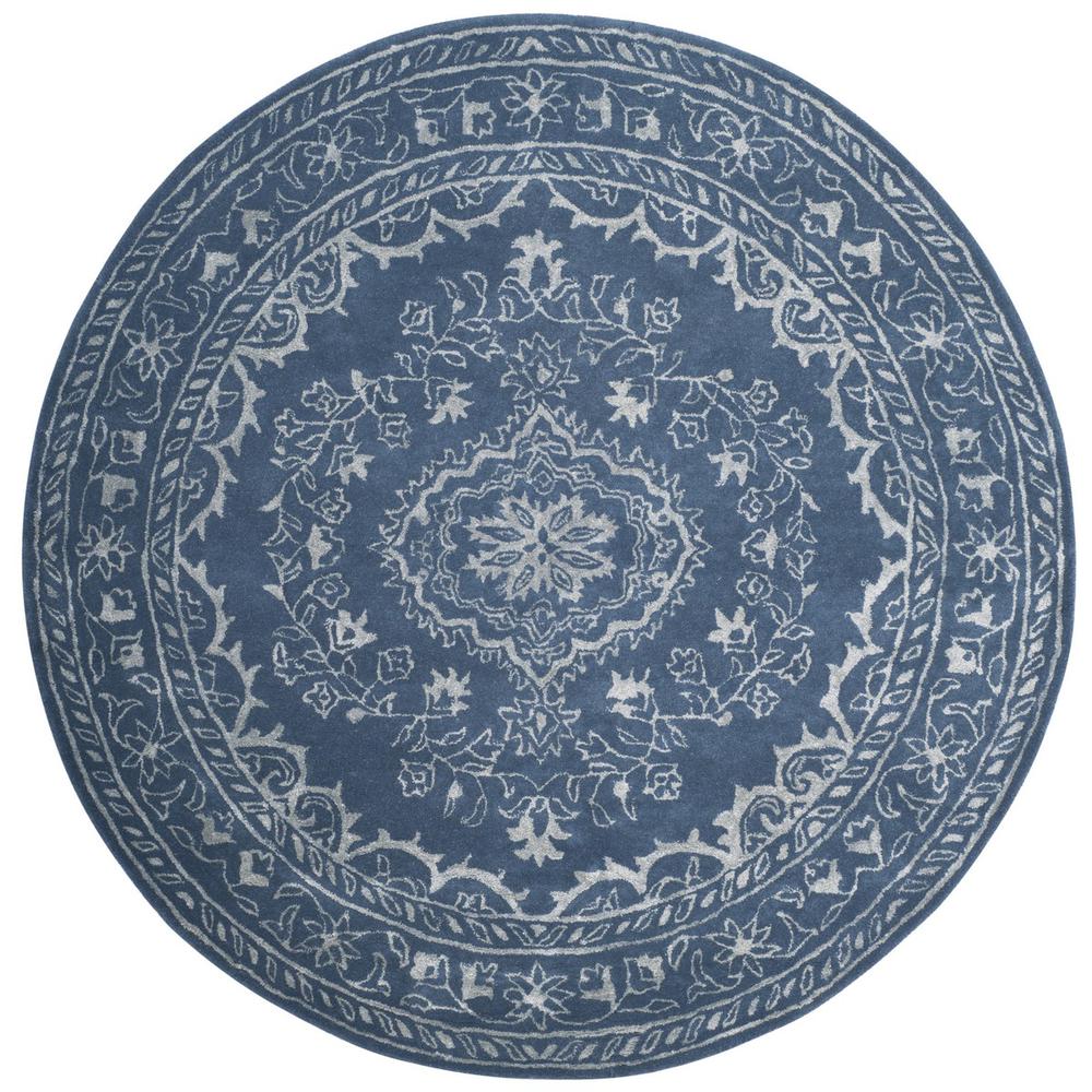 GLAMOUR, BLUE, 6' X 6' Round, Area Rug. Picture 1