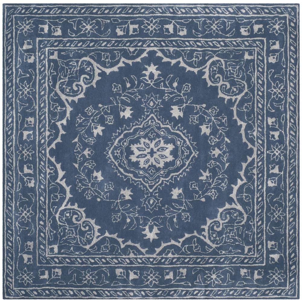 GLAMOUR, BLUE, 6' X 6' Square, Area Rug. Picture 1