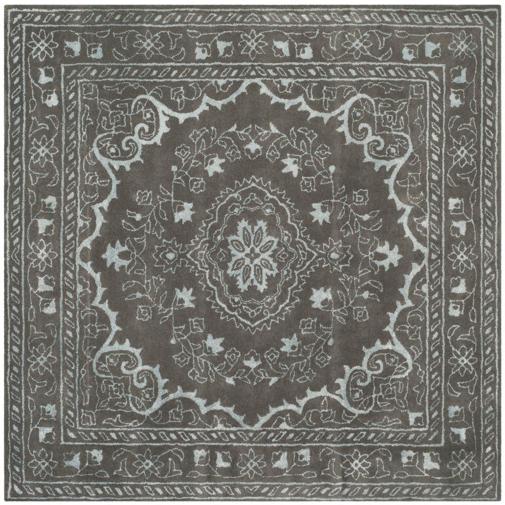GLAMOUR, DARK GREY, 6' X 6' Square, Area Rug. Picture 1