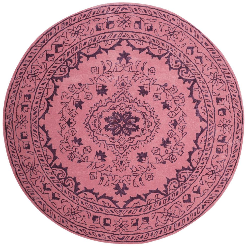 GLAMOUR, PINK, 6' X 6' Round, Area Rug. Picture 1