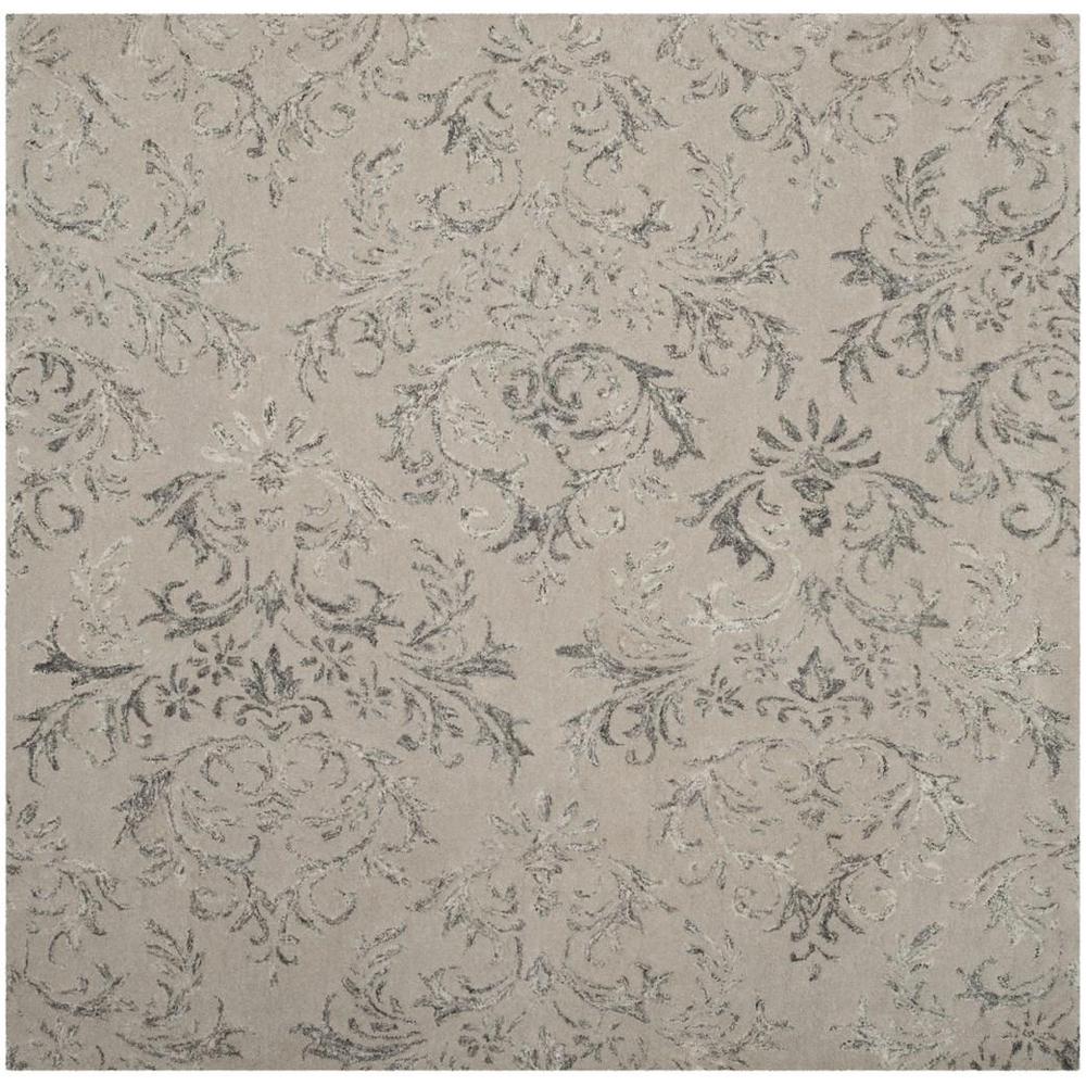 GLAMOUR, GREY, 6' X 6' Square, Area Rug. Picture 1