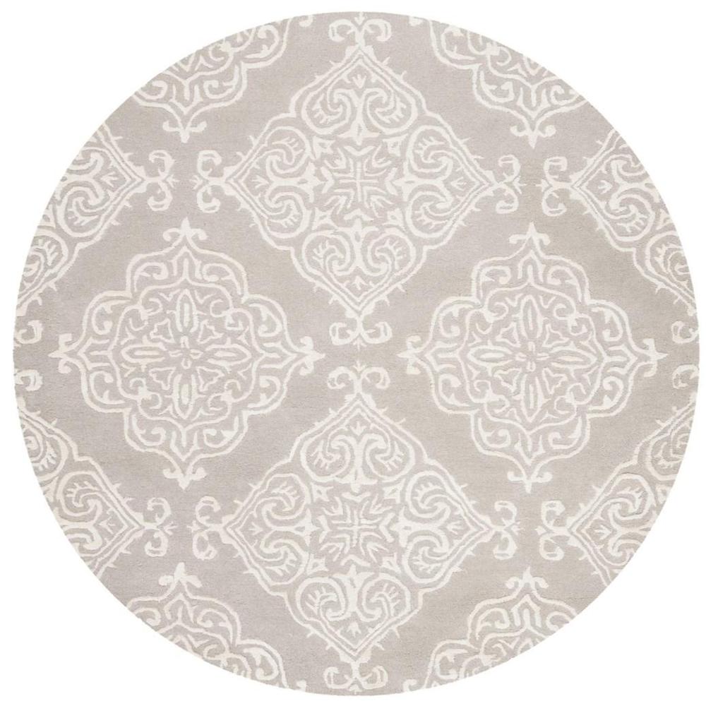 GLAMOUR, SILVER / IVORY, 6' X 6' Round, Area Rug, GLM568A-6R. Picture 1