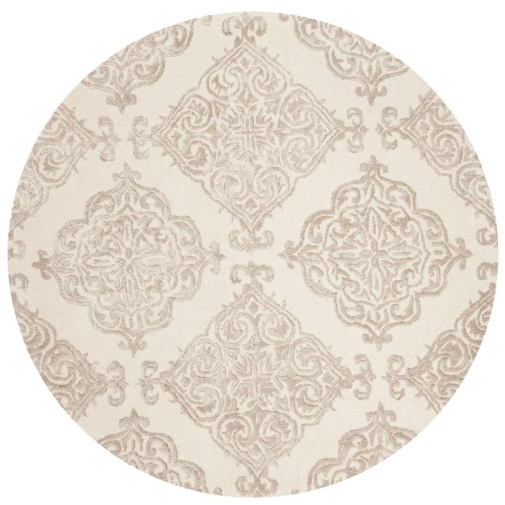 GLAMOUR, IVORY / BEIGE, 6' X 6' Round, Area Rug. Picture 1