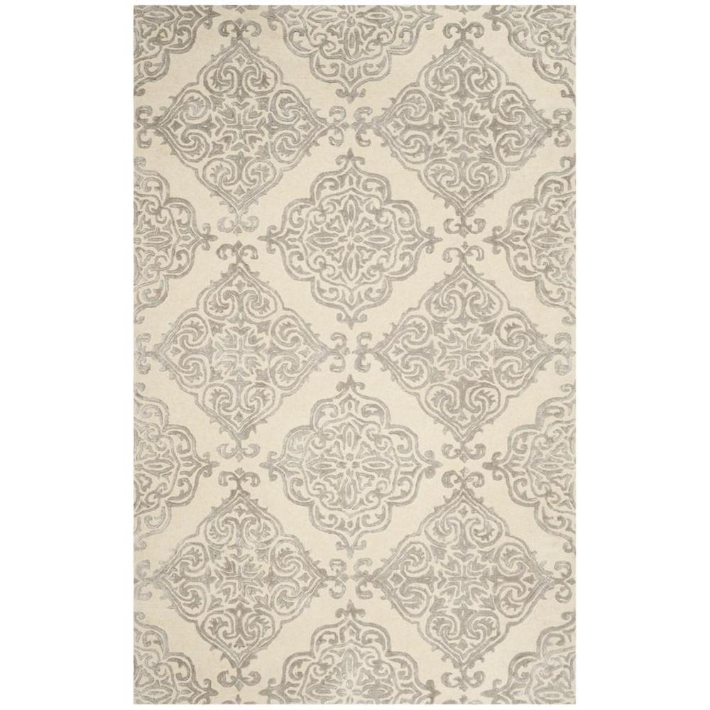 GLAMOUR, IVORY / SILVER, 5' X 8', Area Rug. Picture 1
