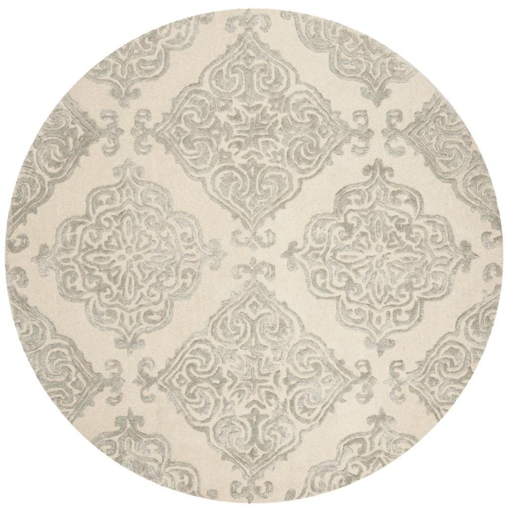 GLAMOUR, IVORY / SILVER, 6' X 6' Round, Area Rug. Picture 1