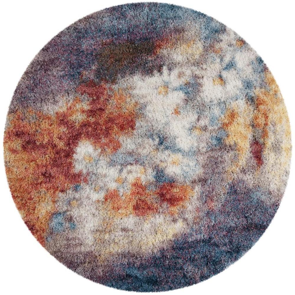 GYPSY, RUST / IVORY, 6'-7" X 6'-7" Round, Area Rug. Picture 1