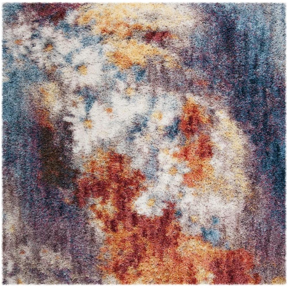 GYPSY, RUST / IVORY, 6'-7" X 6'-7" Square, Area Rug. Picture 1