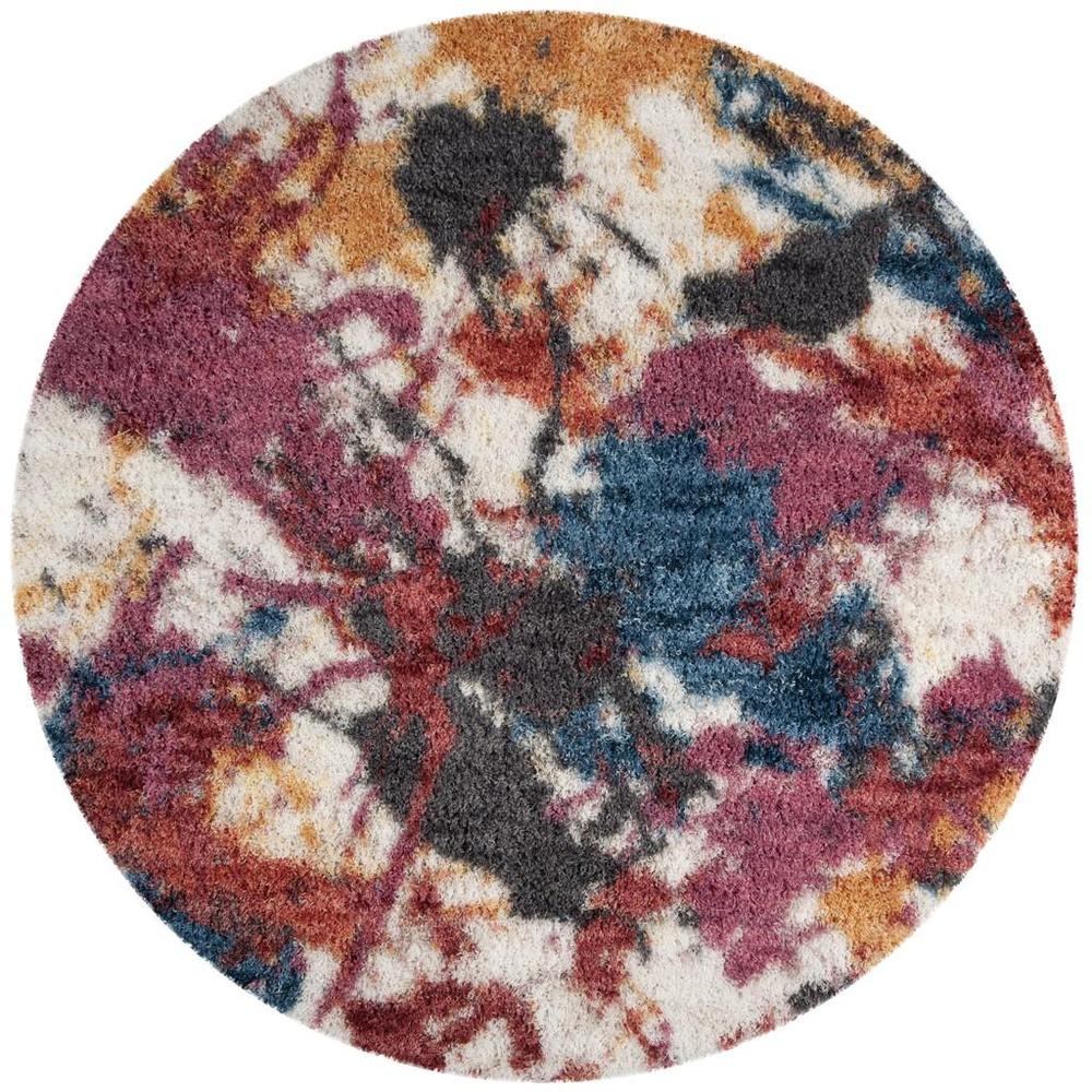 GYPSY, IVORY / BLUE, 6'-7" X 6'-7" Round, Area Rug. Picture 1