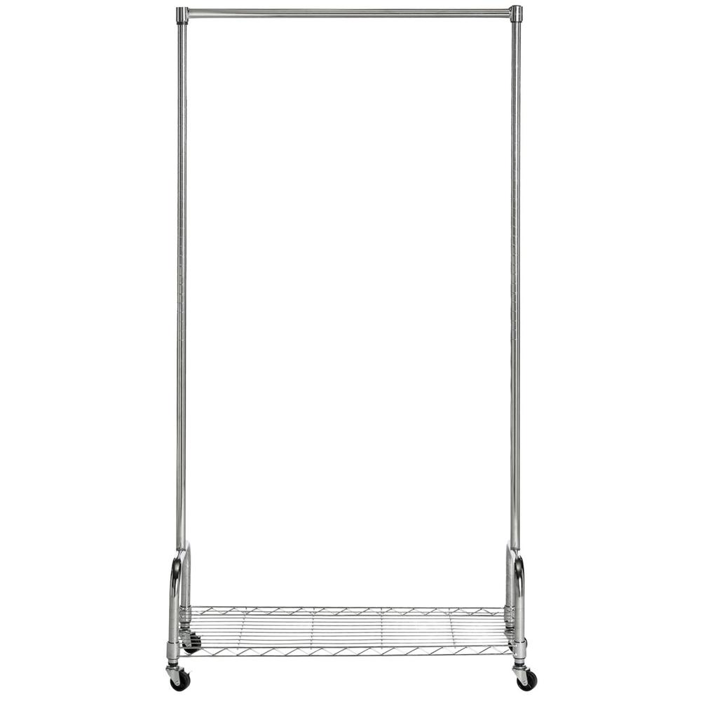 CHRISTIAN CHROME WIRE SNGL ROD CLOTHES RACK (35.4 in. W x 13.8 in. D x 63 in. H). Picture 1