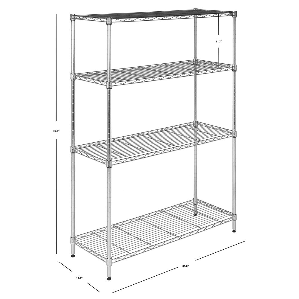 DELTA 4 TIER CHROME WIRE SHELVE (35 in W x 13 in D x 53 in H), HAC2001B. Picture 2