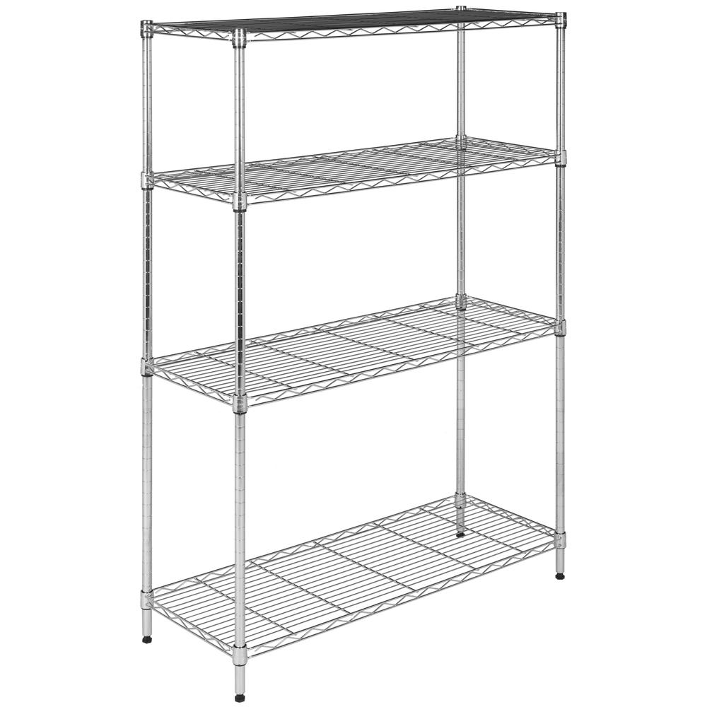 DELTA 4 TIER CHROME WIRE SHELVE (35 in W x 13 in D x 53 in H), HAC2001B. Picture 1