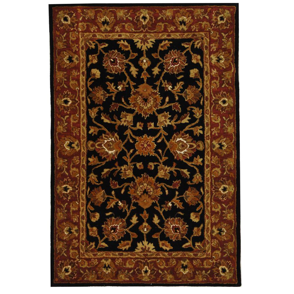 HERITAGE, BLACK / RED, 4' X 6', Area Rug, HG112A-4. Picture 1
