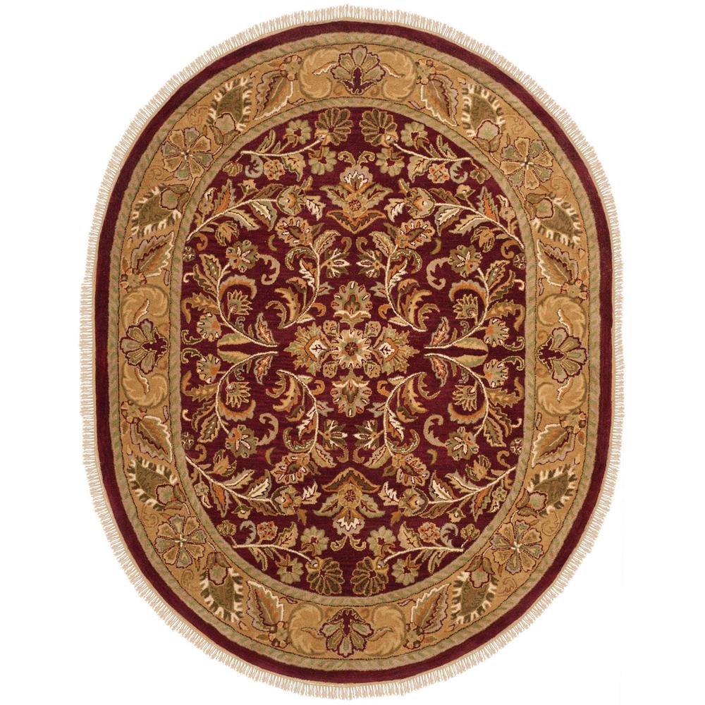 HERITAGE, RED / GOLD, 7'-6" X 9'-6" Oval, Area Rug. Picture 1