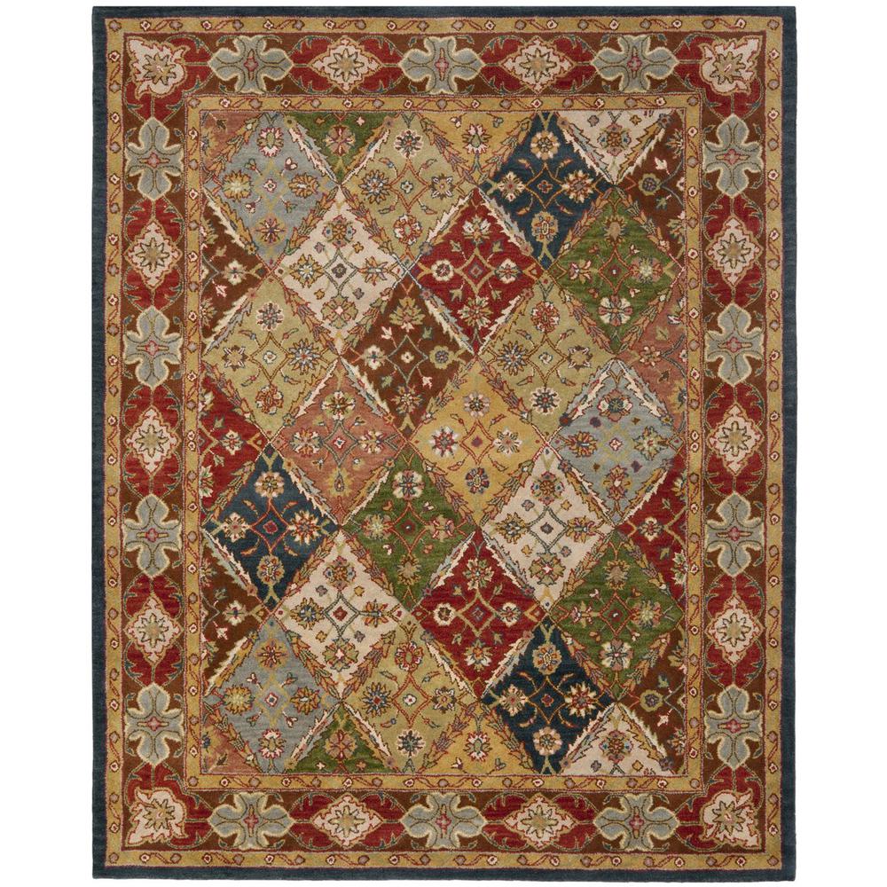 HERITAGE, GREEN / RED, 7'-6" X 9'-6", Area Rug. Picture 1