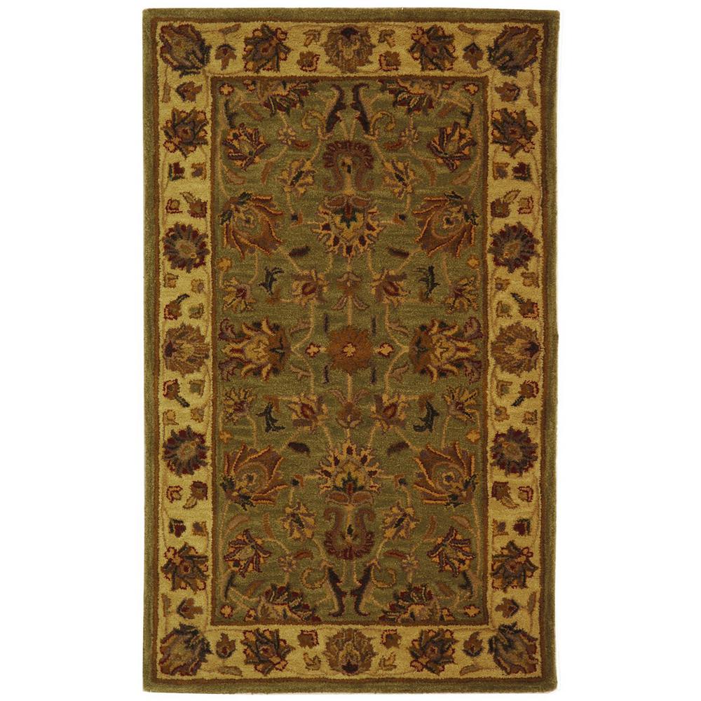 HERITAGE, GREEN / GOLD, 3'-0" X 5'-0", Area Rug. Picture 1