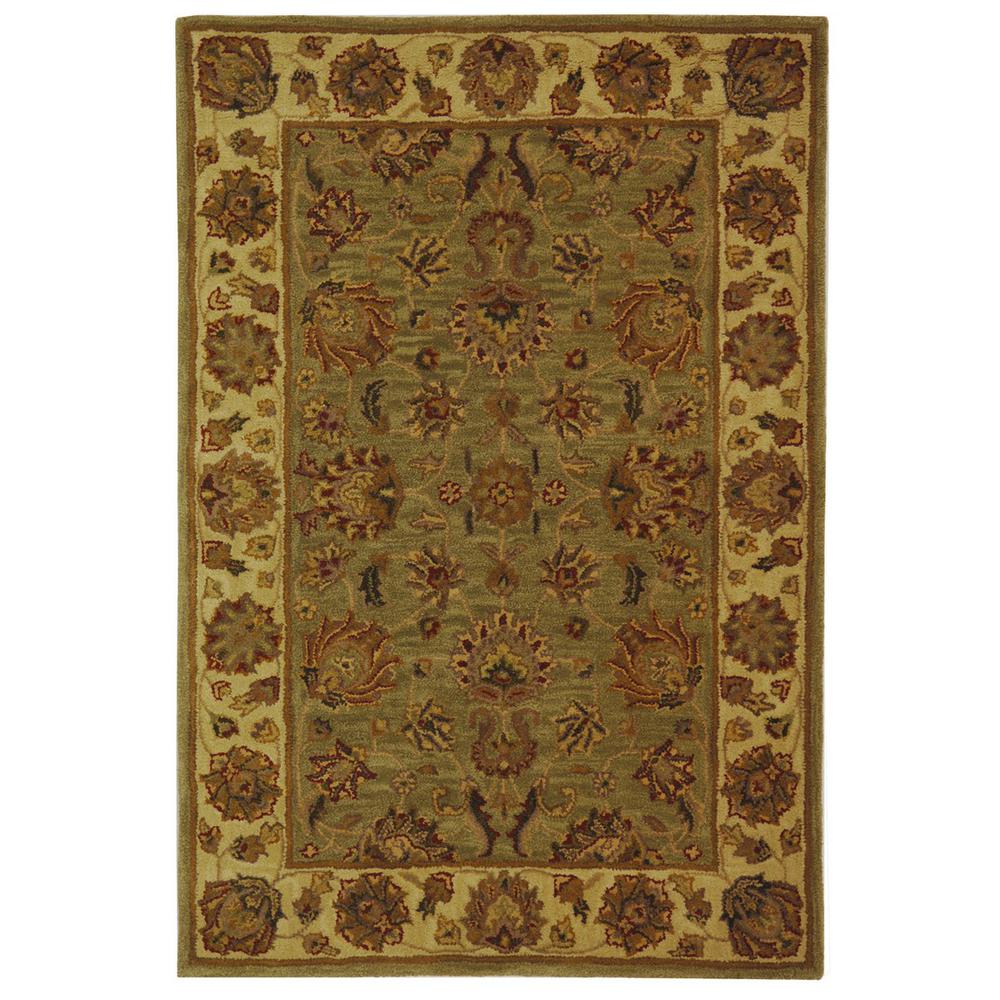 HERITAGE, GREEN / GOLD, 4'-0" X 6'-0", Area Rug. Picture 1