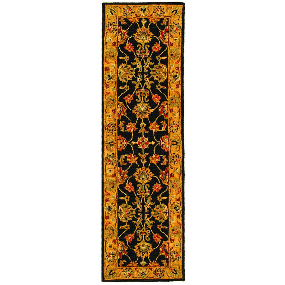 HERITAGE, CHARCOAL / GOLD, 2'-3" X 8', Area Rug. Picture 1