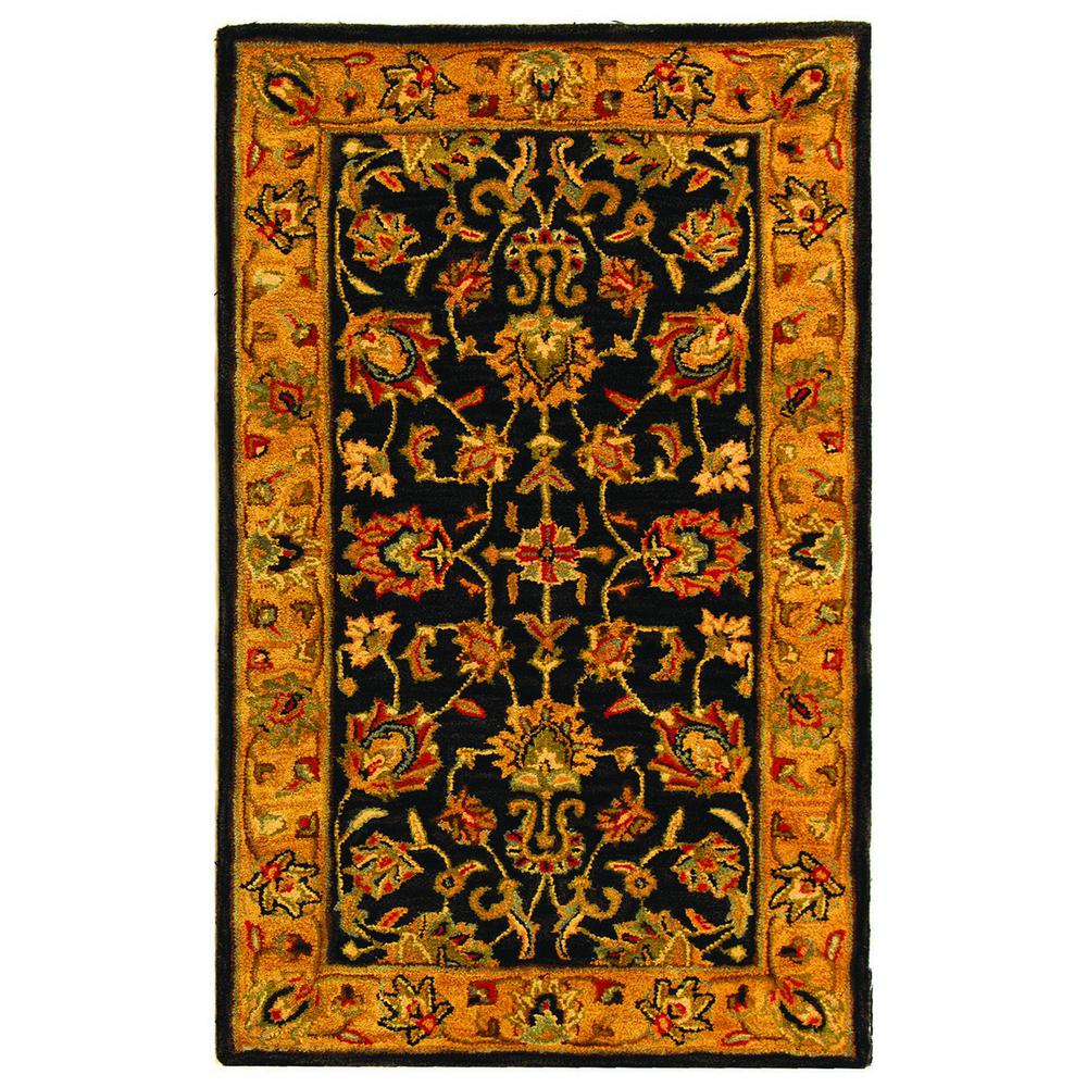 HERITAGE, CHARCOAL / GOLD, 3' X 5', Area Rug. Picture 1