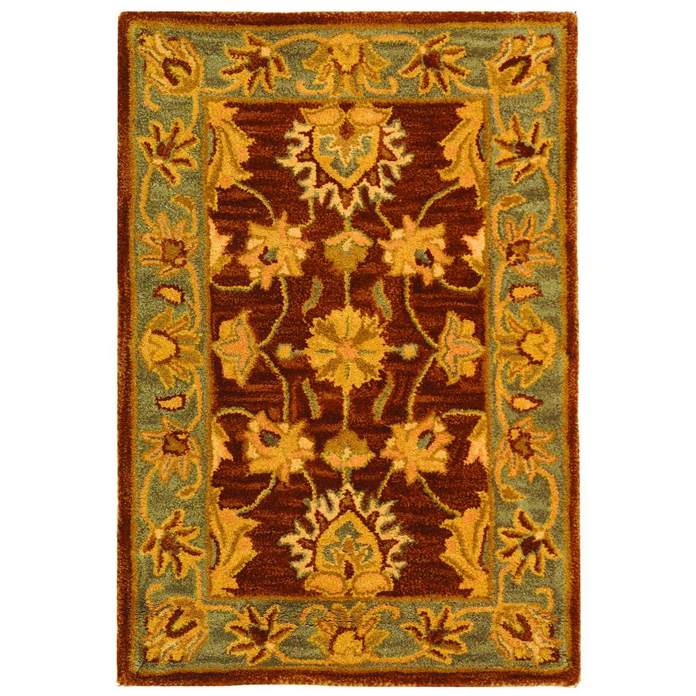 HERITAGE, BROWN / BLUE, 2' X 3', Area Rug, HG343J-2. Picture 1