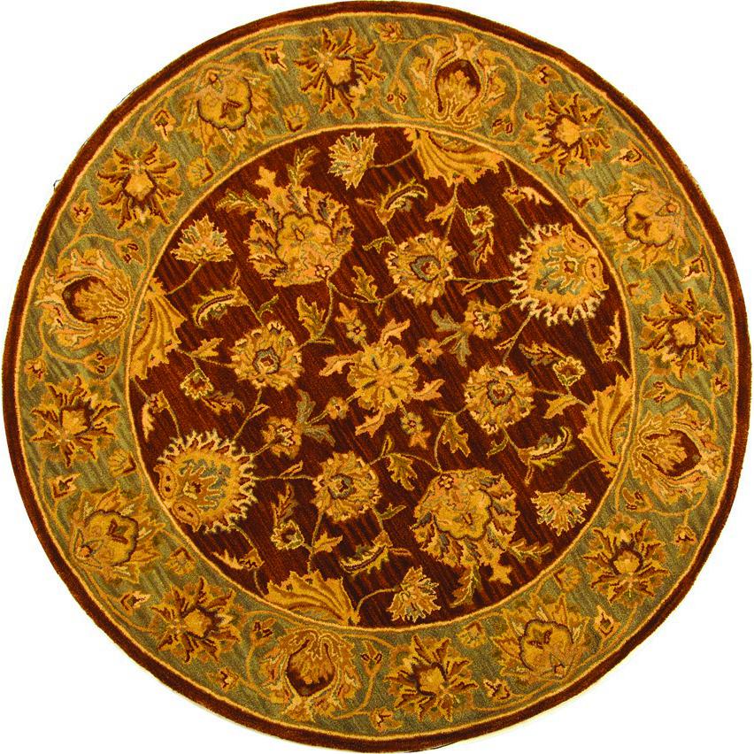 HERITAGE, BROWN / BLUE, 6' X 6' Round, Area Rug, HG343J-6R. Picture 1
