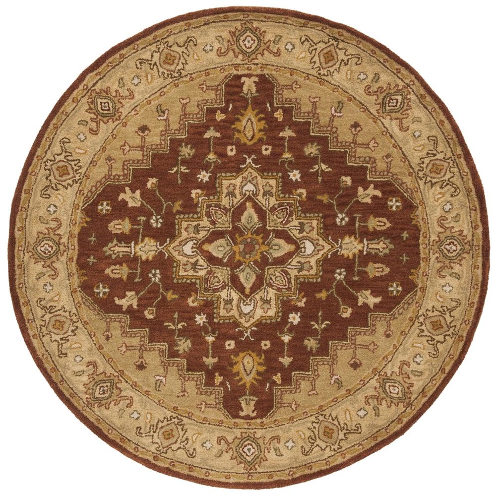 HERITAGE, RUST / GOLD, 6' X 6' Round, Area Rug. Picture 1